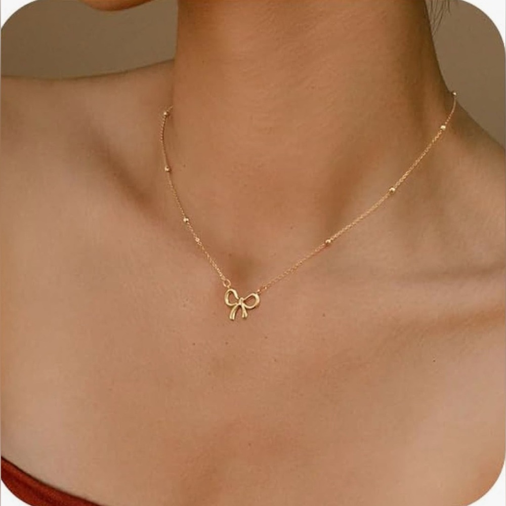 14K GOLD DAINTY BOW NECKLACE 🎀